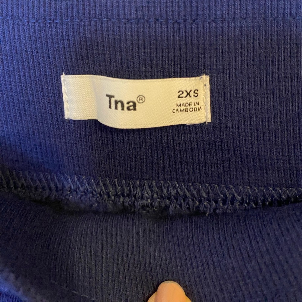 Aritzia Tna Cozy AF SET 1/4 Zip Pullover Sweatshirt & Sweatpants Navy - Picture 8 of 11